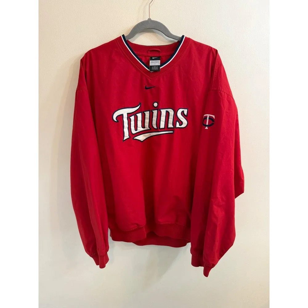Nike Center Swoosh Vintage Minnesota Twins Pullover Windbreaker Jacket Men's L